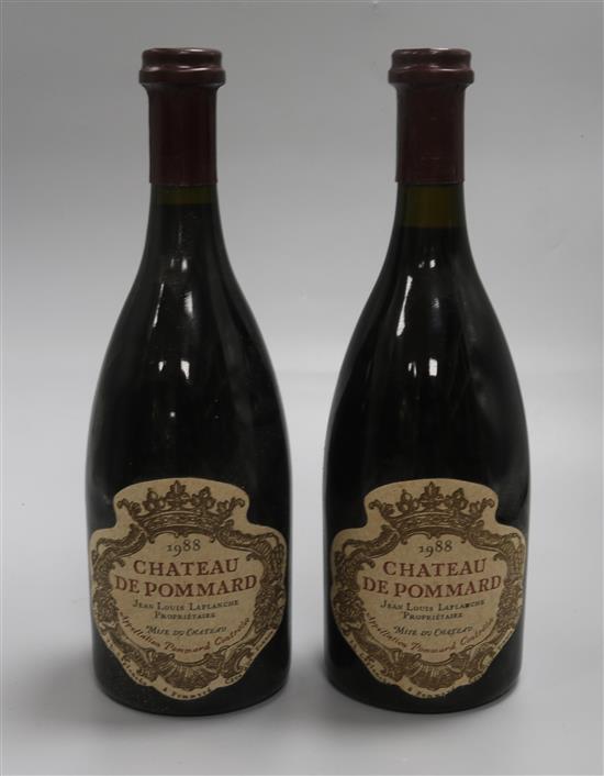 Two bottles of Chateau de Pommard, 1988
